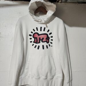 American Eagle Keith Harring "Radiant Baby"‎ White Hoodie Medium 80's inspired